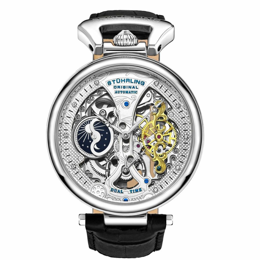 * | Stuhrling Original Men Emperor'S Grand Dt 3920 Automatic 46Mm Skeleton