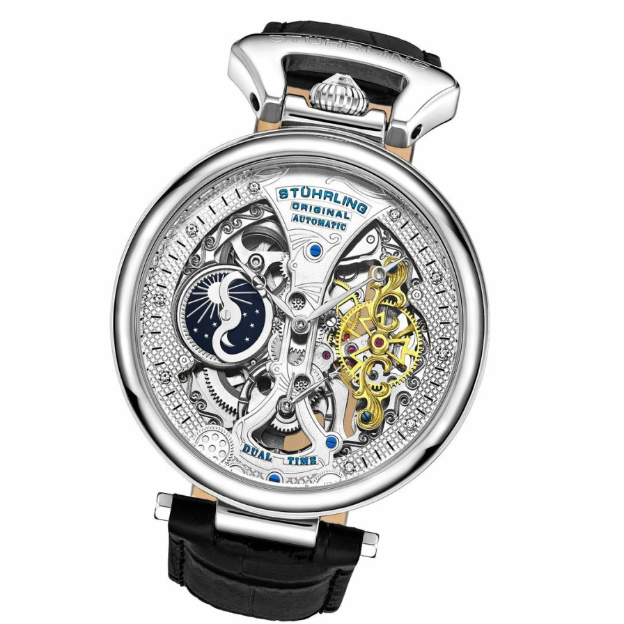 * | Stuhrling Original Men Emperor'S Grand Dt 3920 Automatic 46Mm Skeleton