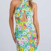 * | Karlie Women Floral Cross Front Halter Dress In Multi