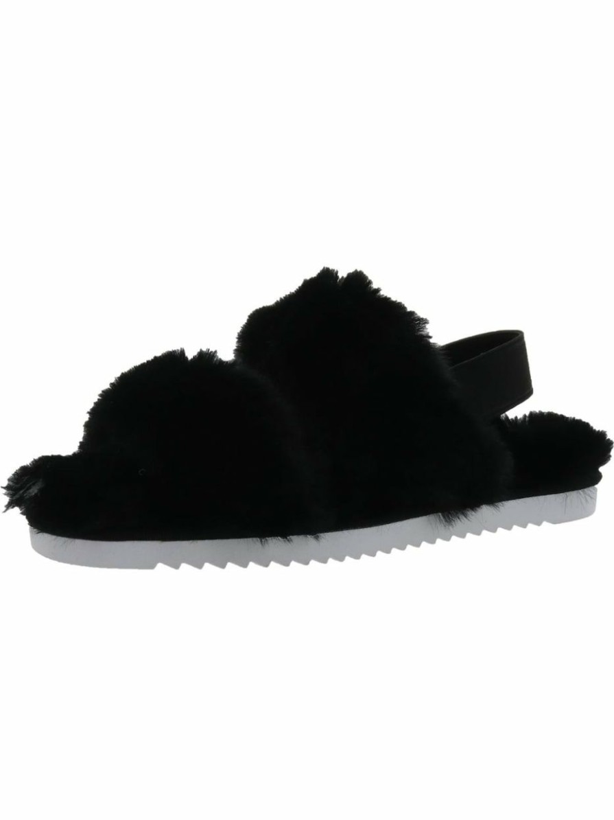 * | Dv By Dolce Vita Pattel Womens Faux Fur Open Toe Slingback Sandals Black