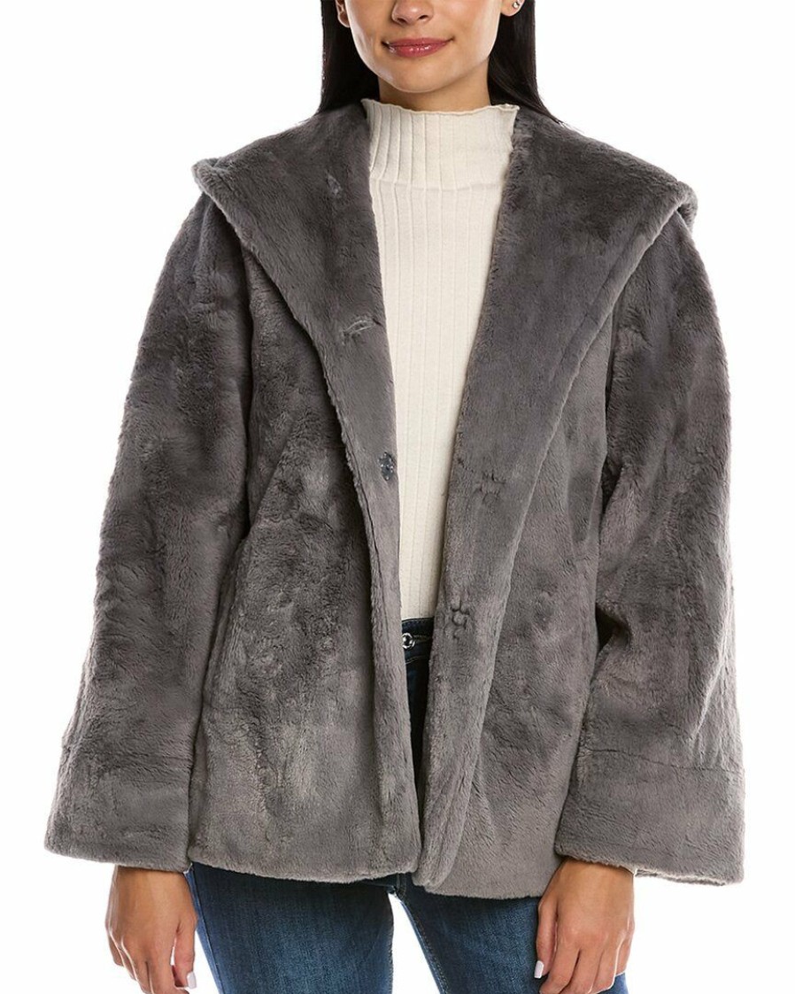 * | Women Cinzia Rocca Icons Fuzzy Jacket Grey