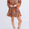 * | Karlie Women Floral Braid Rope Dress In Rust