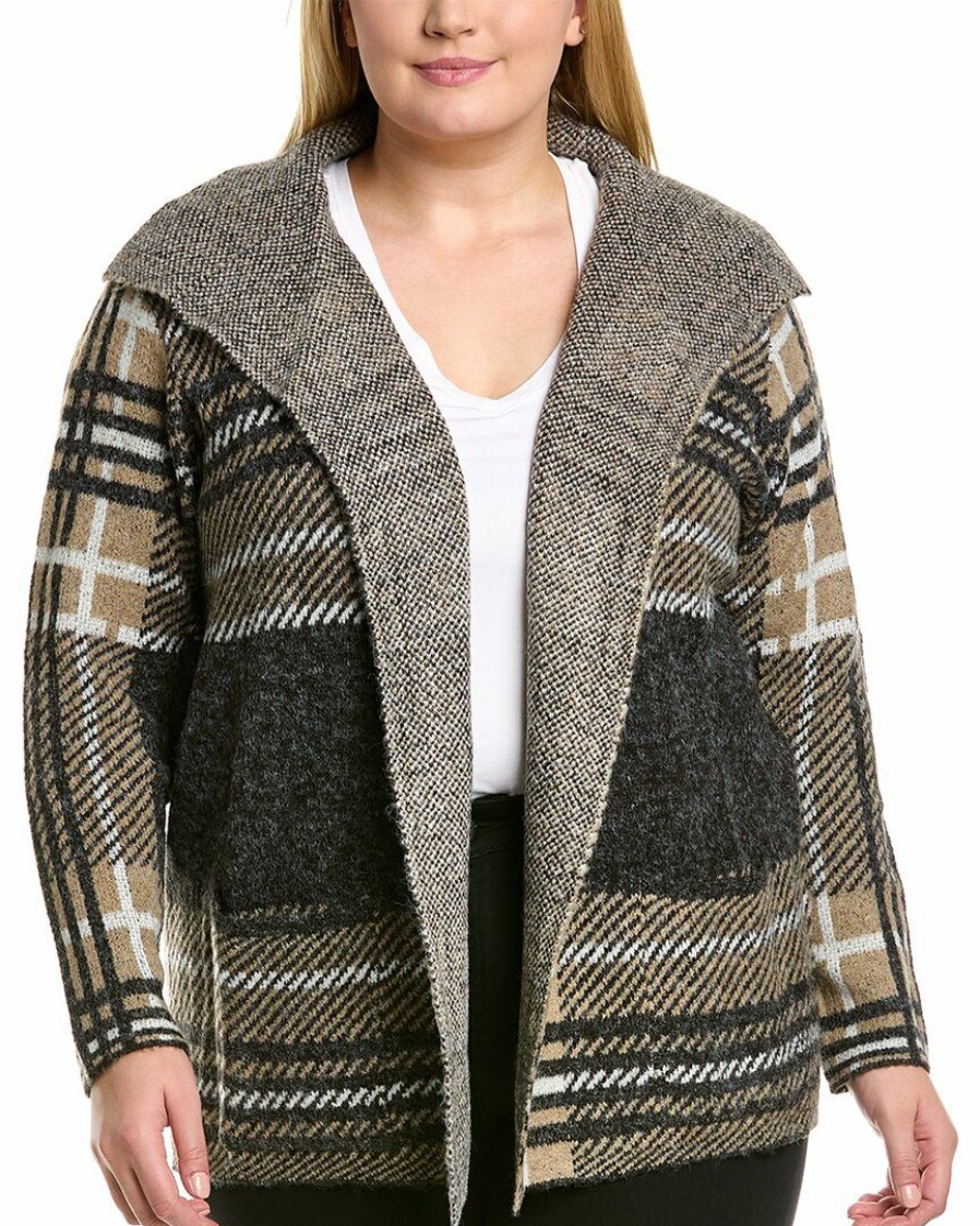 * | Women Joseph A. Plus Draped Open Cardigan Brown