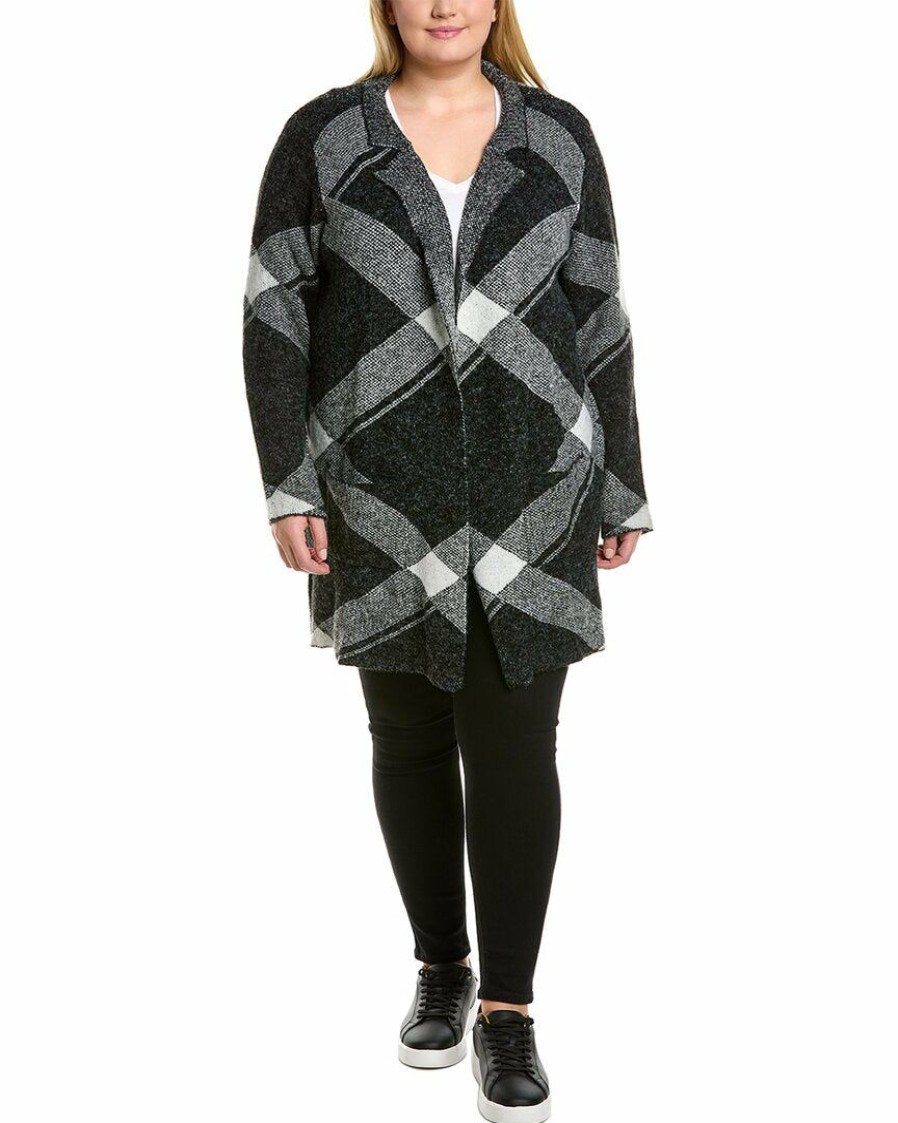 * | Women Joseph A. Plus Draped Open Cardigan Black