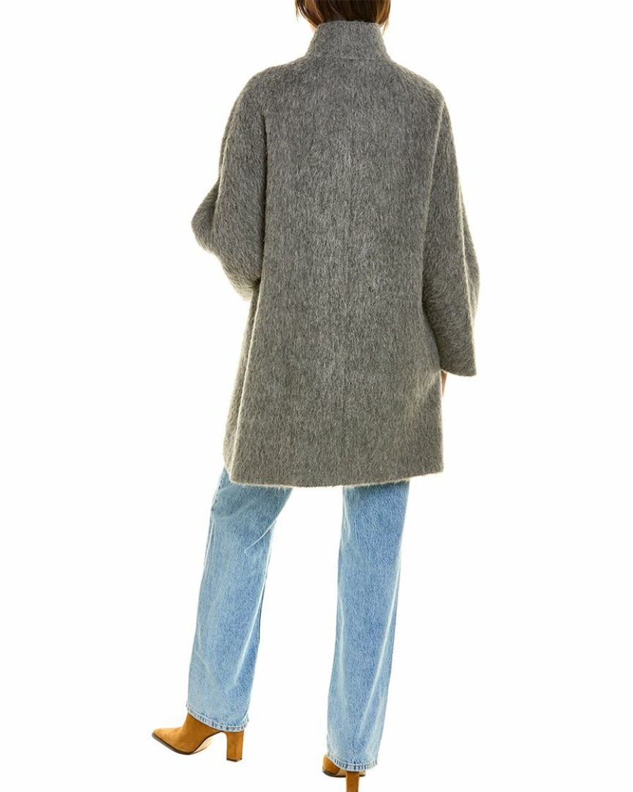 * | Women Cinzia Rocca Icons Double-Breasted Wool & Alpaca-Blend Peacoat Grey