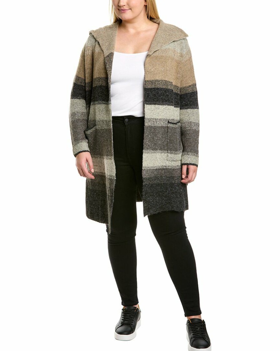 * | Women Joseph A. Plus Draped Open Cardigan Brown