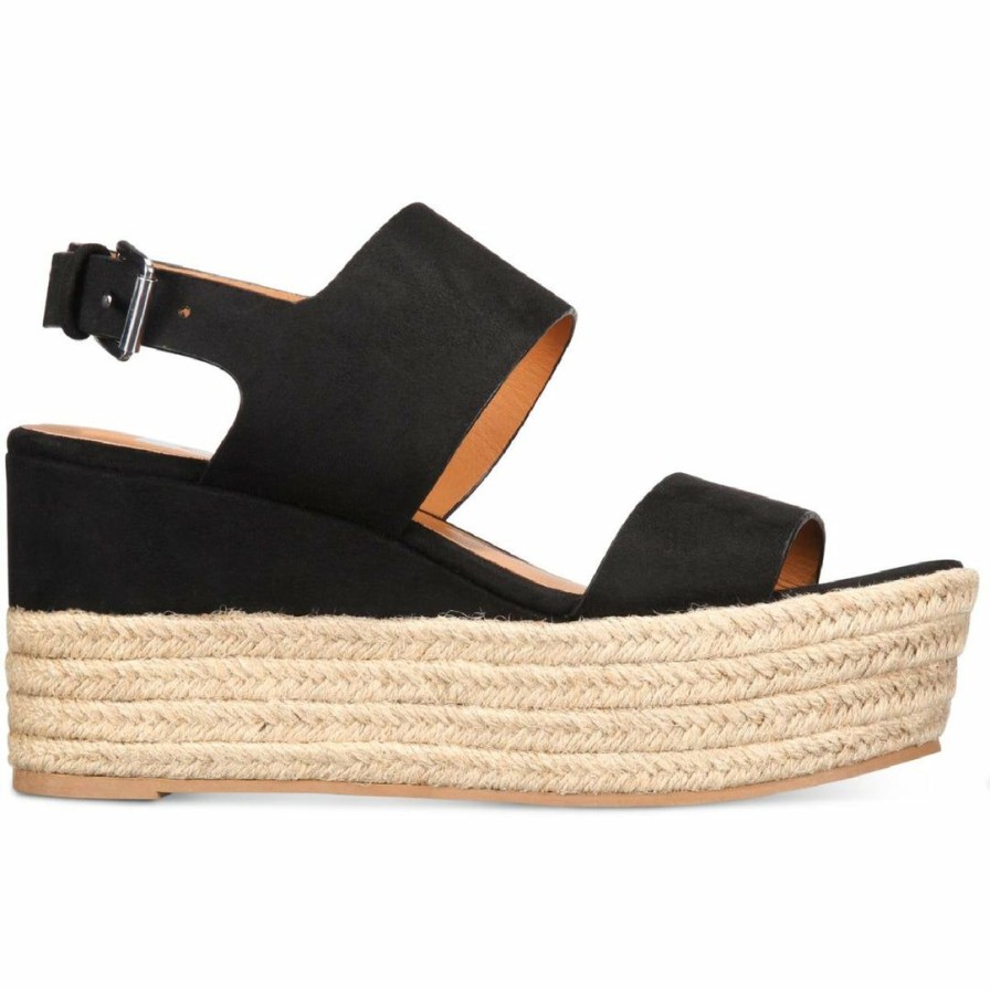 * | Dv By Dolce Vita Venice Womens Faux Suede Espadrilles Platform Sandals Black