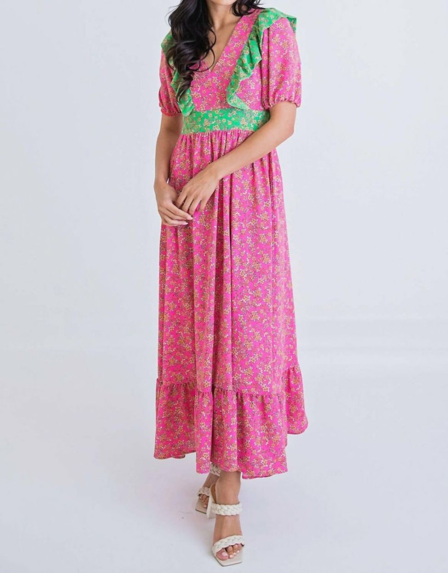 * | Karlie Women Vintage Floral Maxi Dress In Pink