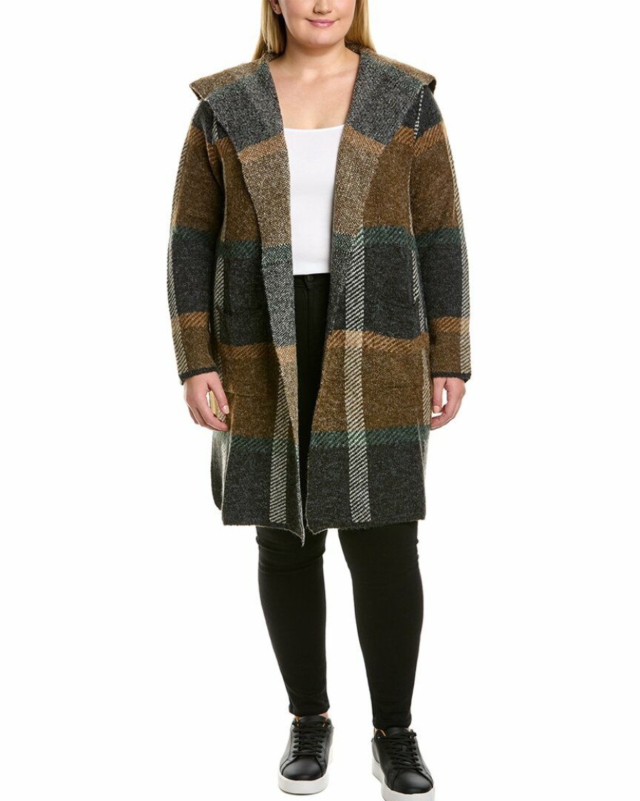 * | Women Joseph A. Plus Draped Open Cardigan Brown