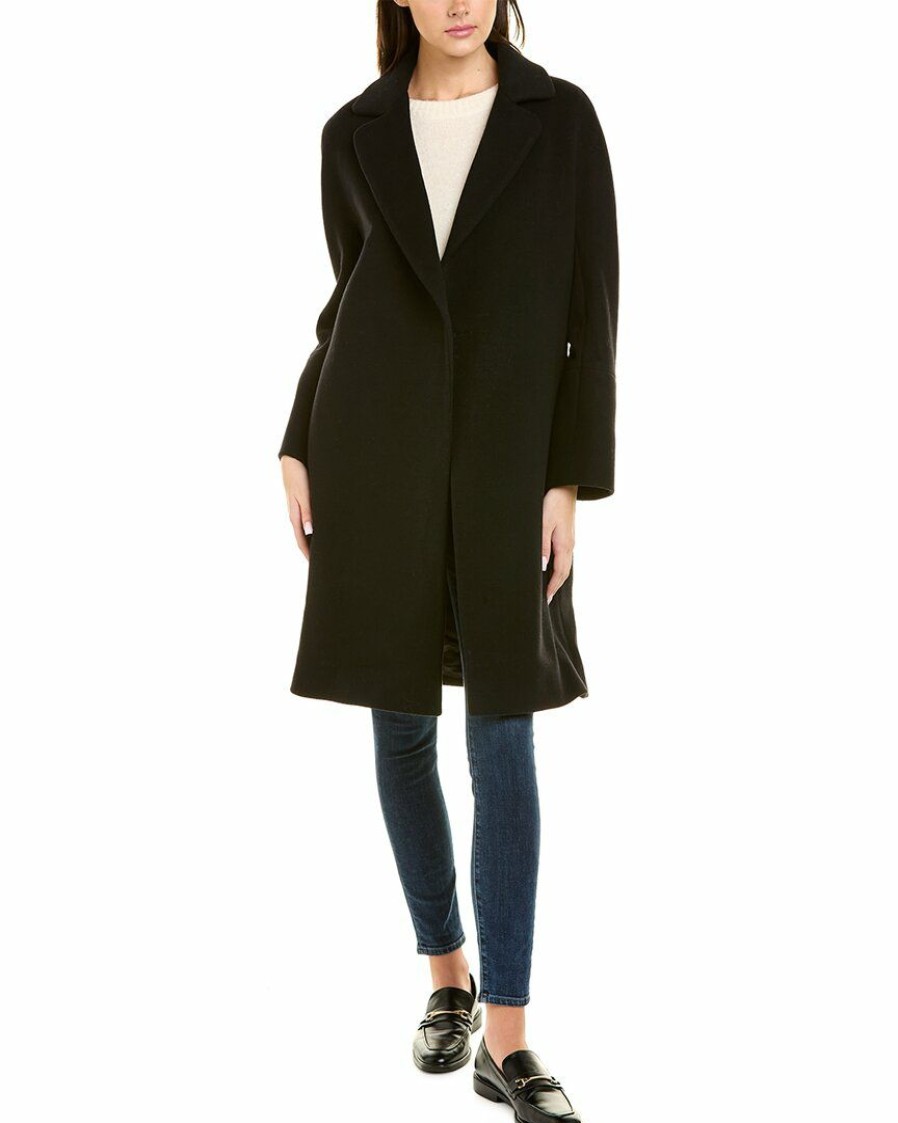 * | Women Cinzia Rocca Icons Wool & Cashmere-Blend Wrap Coat Black