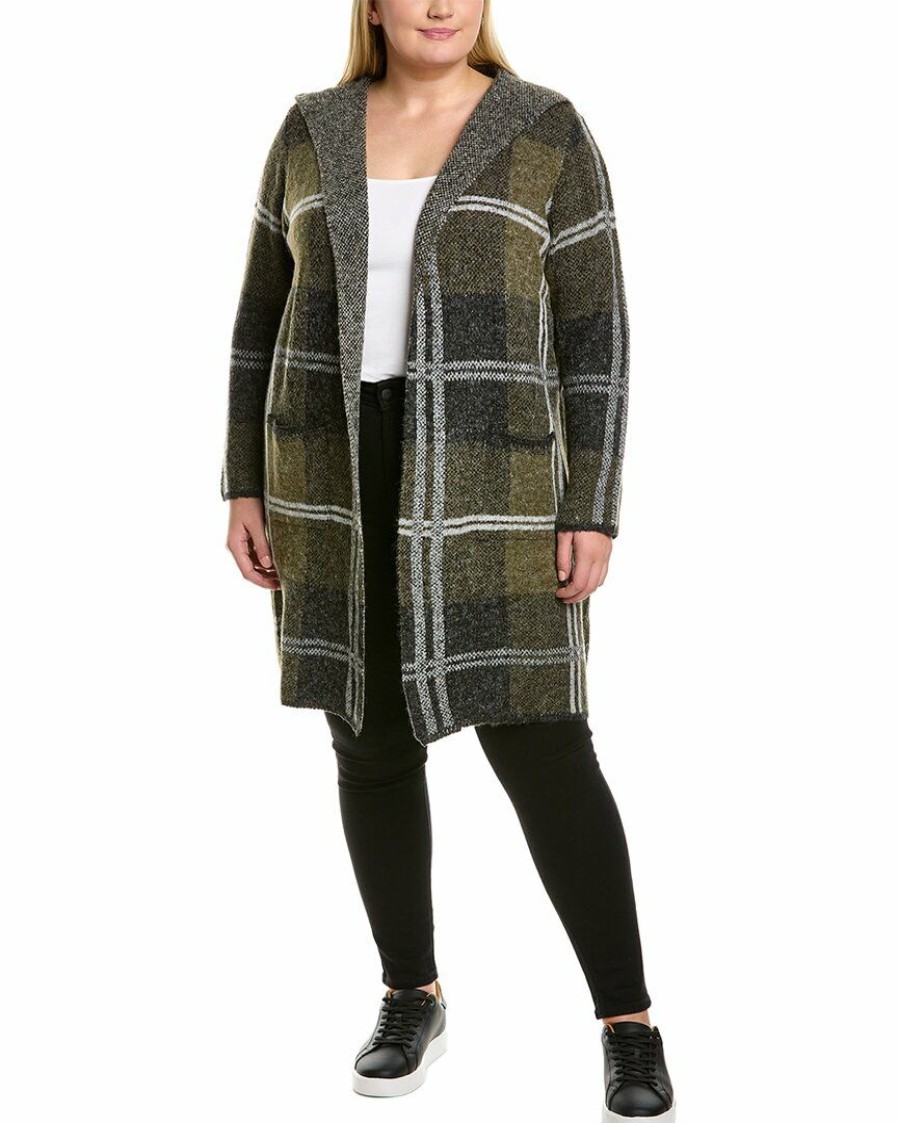 * | Women Joseph A. Plus Hooded Cardigan Green