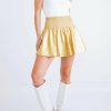 * | Karlie Women Metallic Faux Leather Skort In Gold