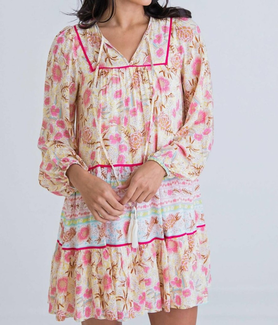 * | Karlie Women Floral Boho Dress In Pink + Yellow