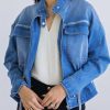 * | Karlie Women Denim Pocket Novelty Jacket In Blue