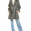 * | Women Cinzia Rocca Icons Double-Breasted Wool & Alpaca-Blend Peacoat Grey