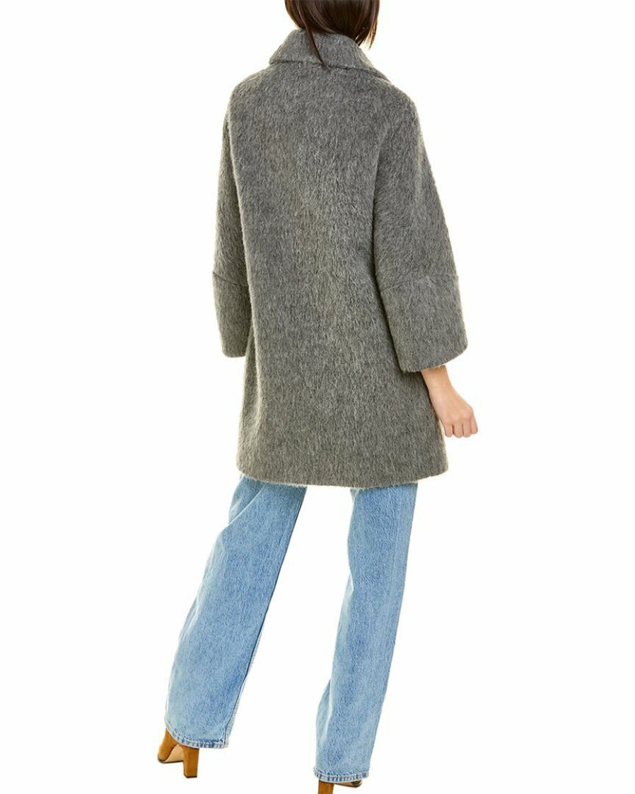 * | Women Cinzia Rocca Icons Double-Breasted Wool & Alpaca-Blend Peacoat Grey