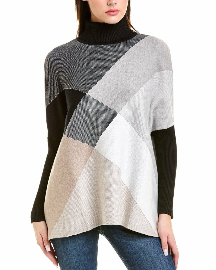 * | Joseph A. Women Joseph A Printed Poncho Grey