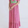 * | Karlie Women Floral Vintage Maxi Dress In Pink/Green