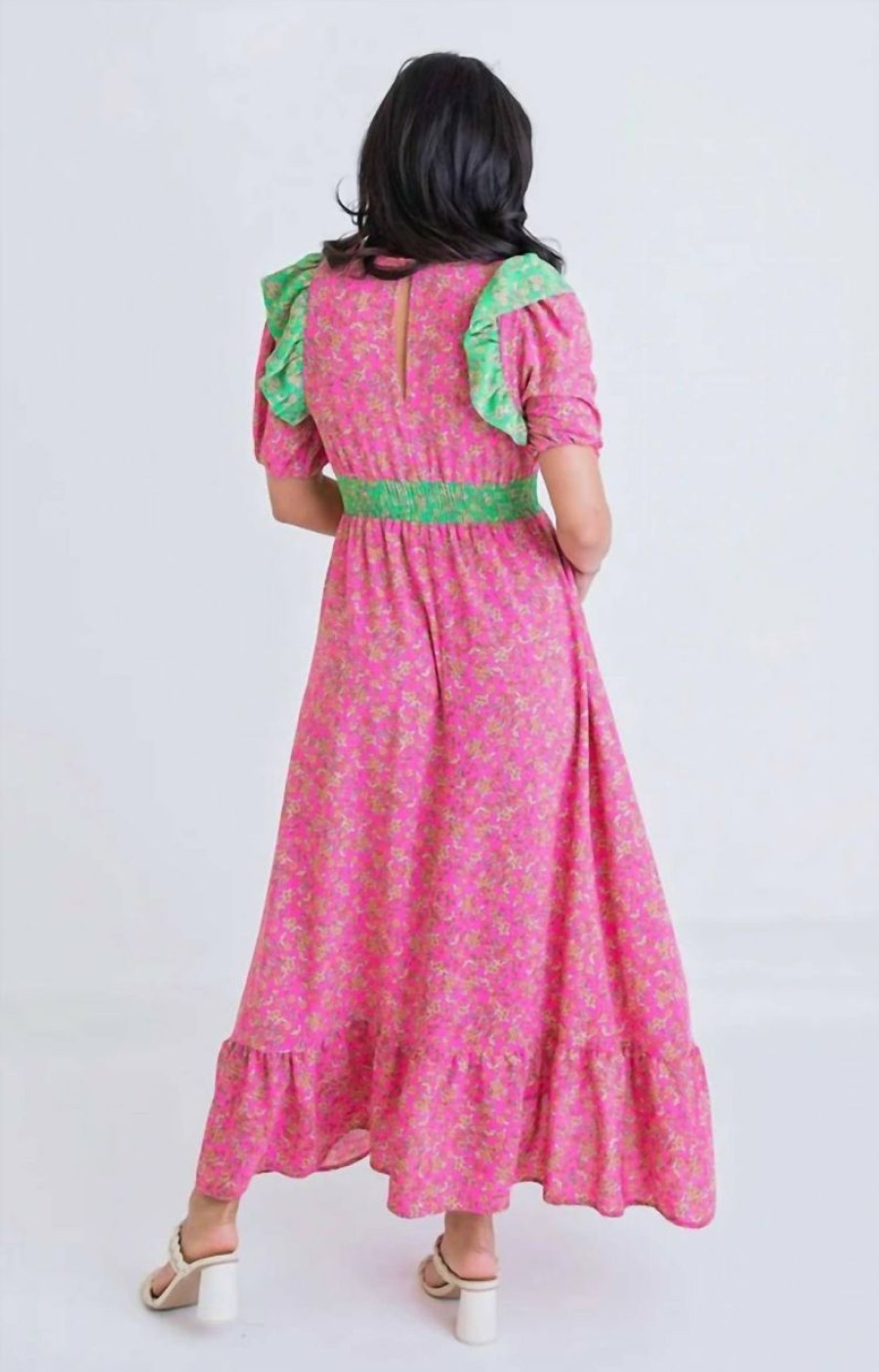 * | Karlie Women Floral Vintage Maxi Dress In Pink/Green