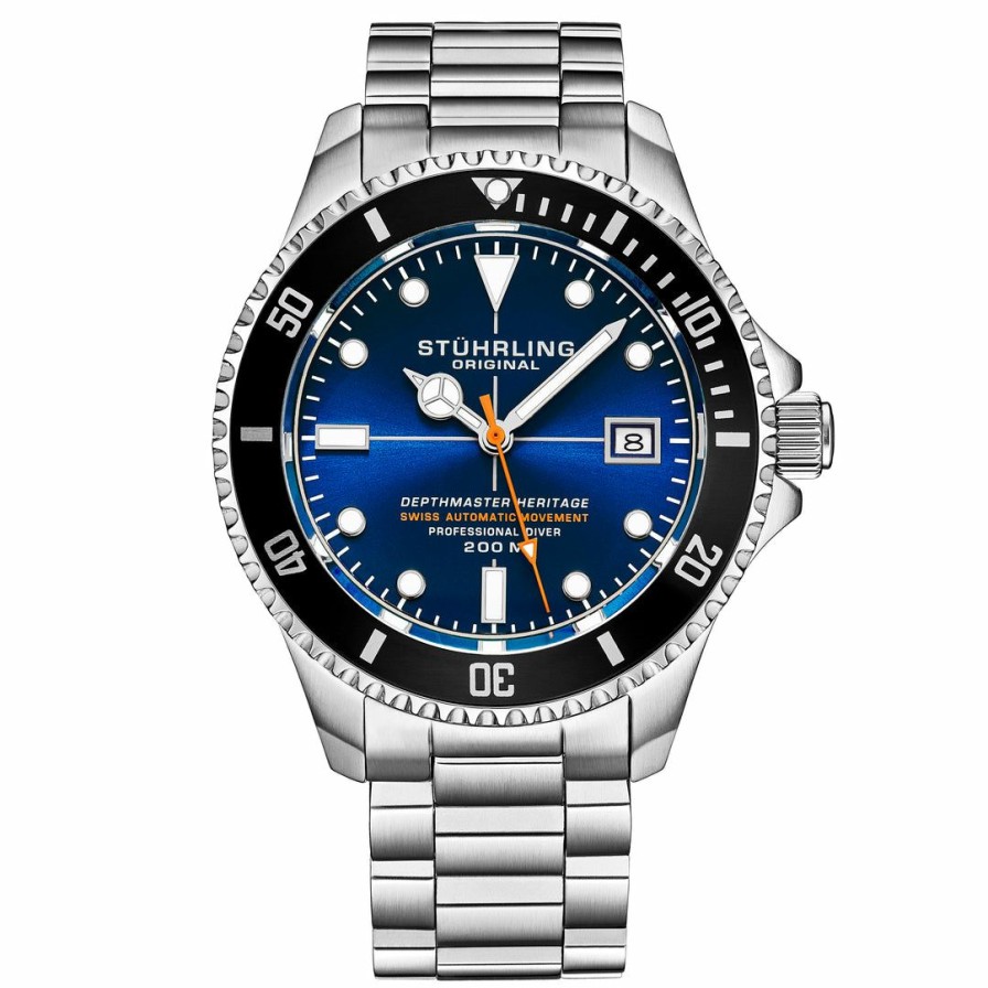 * | Stuhrling Original Men Swiss Automatic Depthmaster Heritage 883H 42Mm Diver