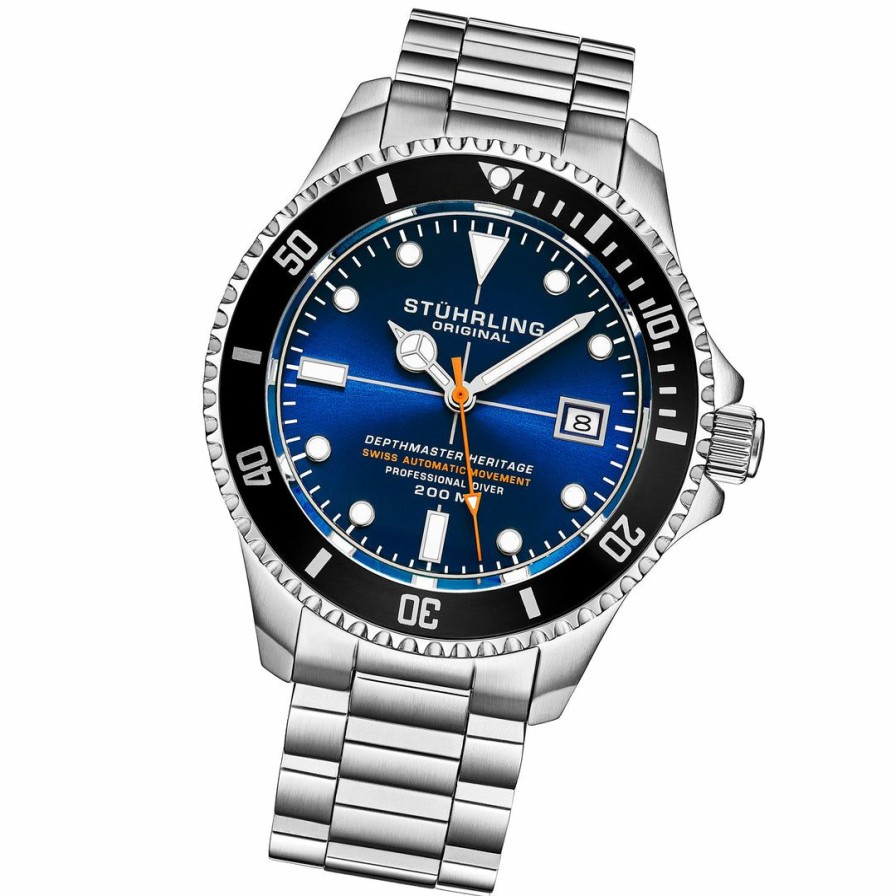 * | Stuhrling Original Men Swiss Automatic Depthmaster Heritage 883H 42Mm Diver