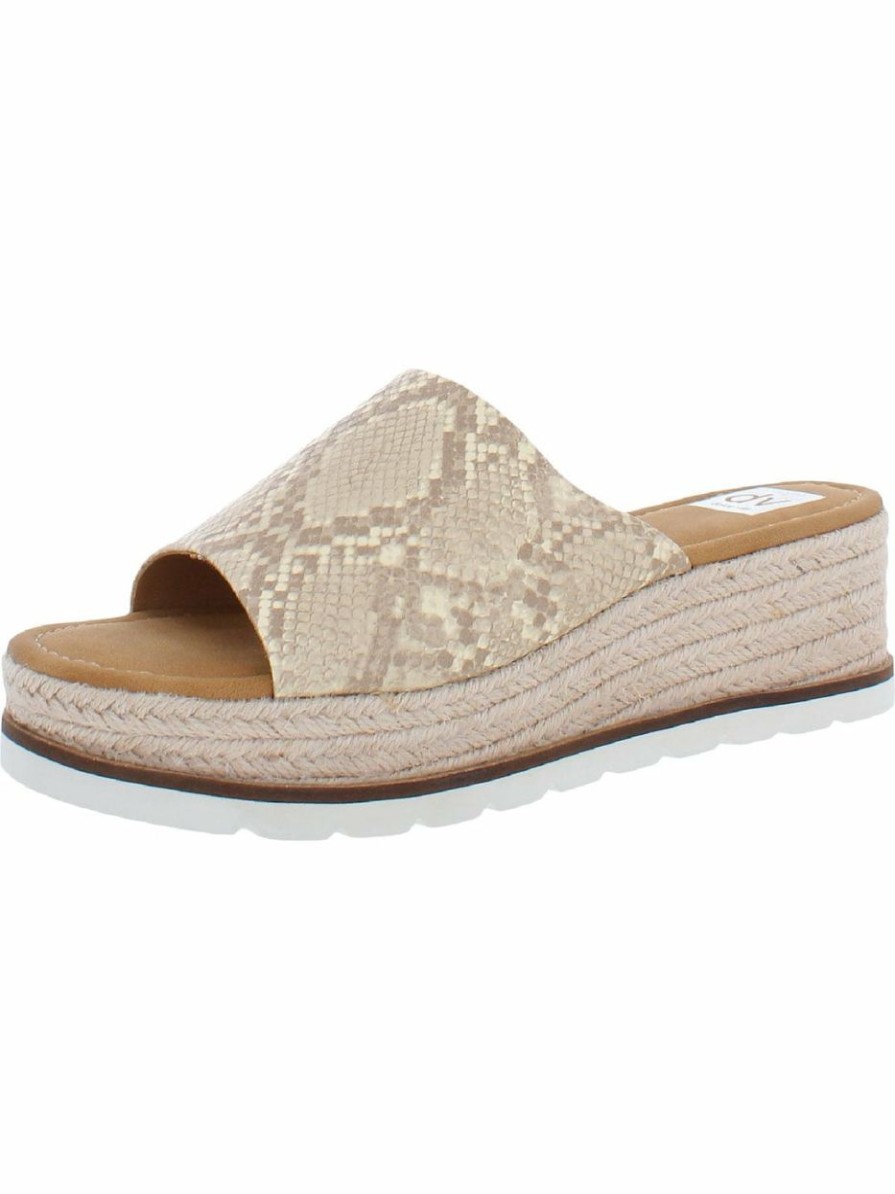 * | Dv By Dolce Vita Brady Womens Snake Skin Dressy Wedge Sandals Cream