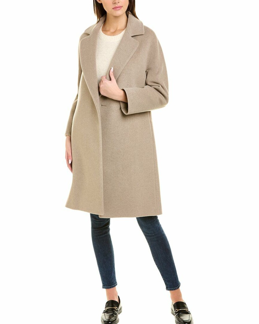 * | Women Cinzia Rocca Icons Wool & Cashmere-Blend Wrap Coat Grey