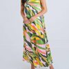 * | Karlie Women Abstract Halter Maxi Dress In Olive