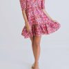 * | Karlie Women Floral Medallion V-Neck Ruffle Dress In Dress Pink