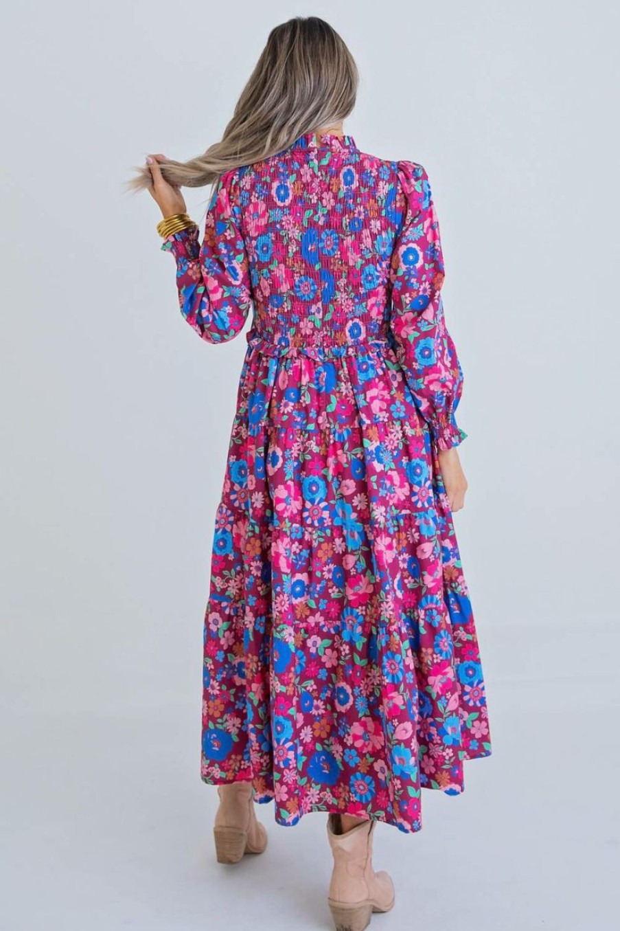 * | Karlie Women Smock Maxi Dress In Multi