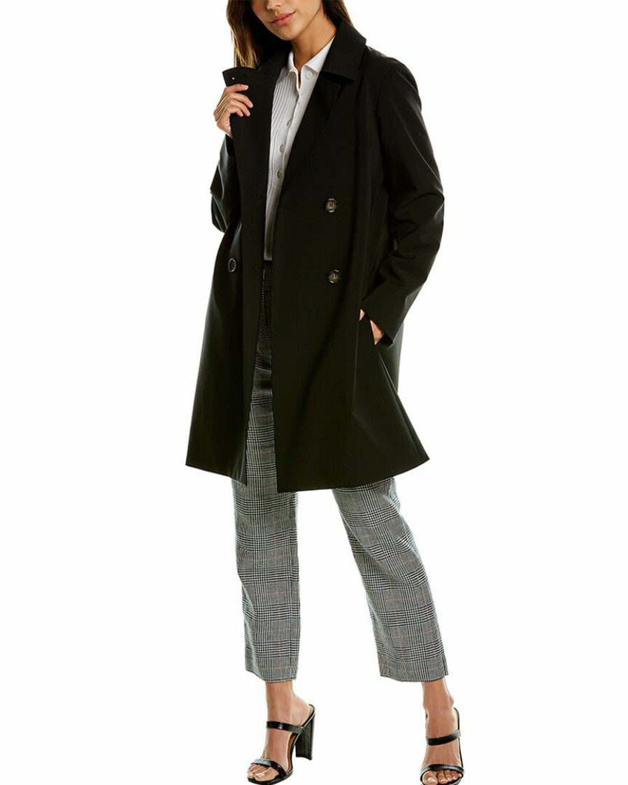 * | Women Cinzia Rocca Icons Medium Length Double Breasted Coat Black