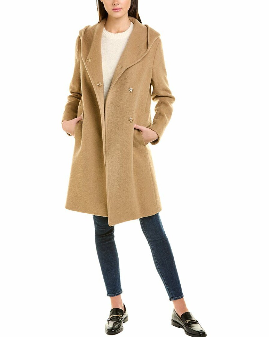 * | Women Cinzia Rocca Icons Hooded Wool & Alpaca-Blend Coat Brown