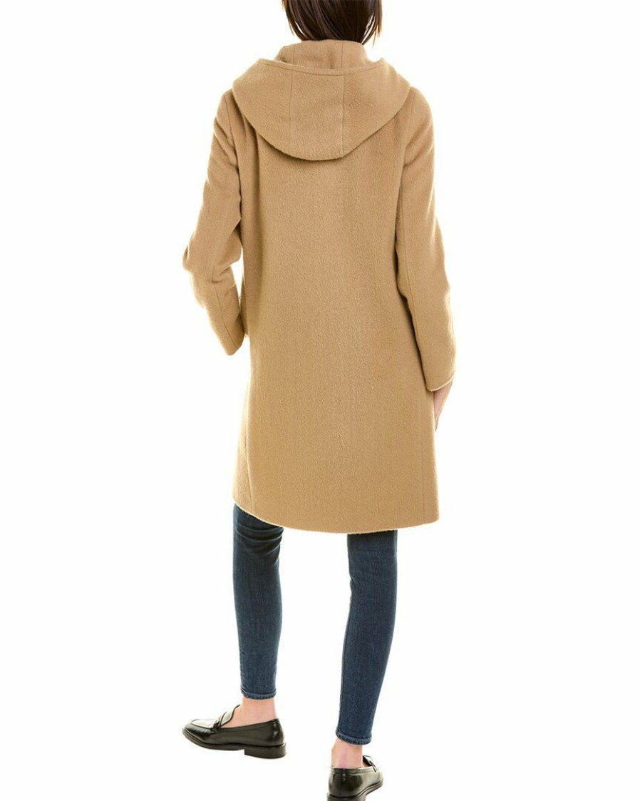 * | Women Cinzia Rocca Icons Hooded Wool & Alpaca-Blend Coat Brown