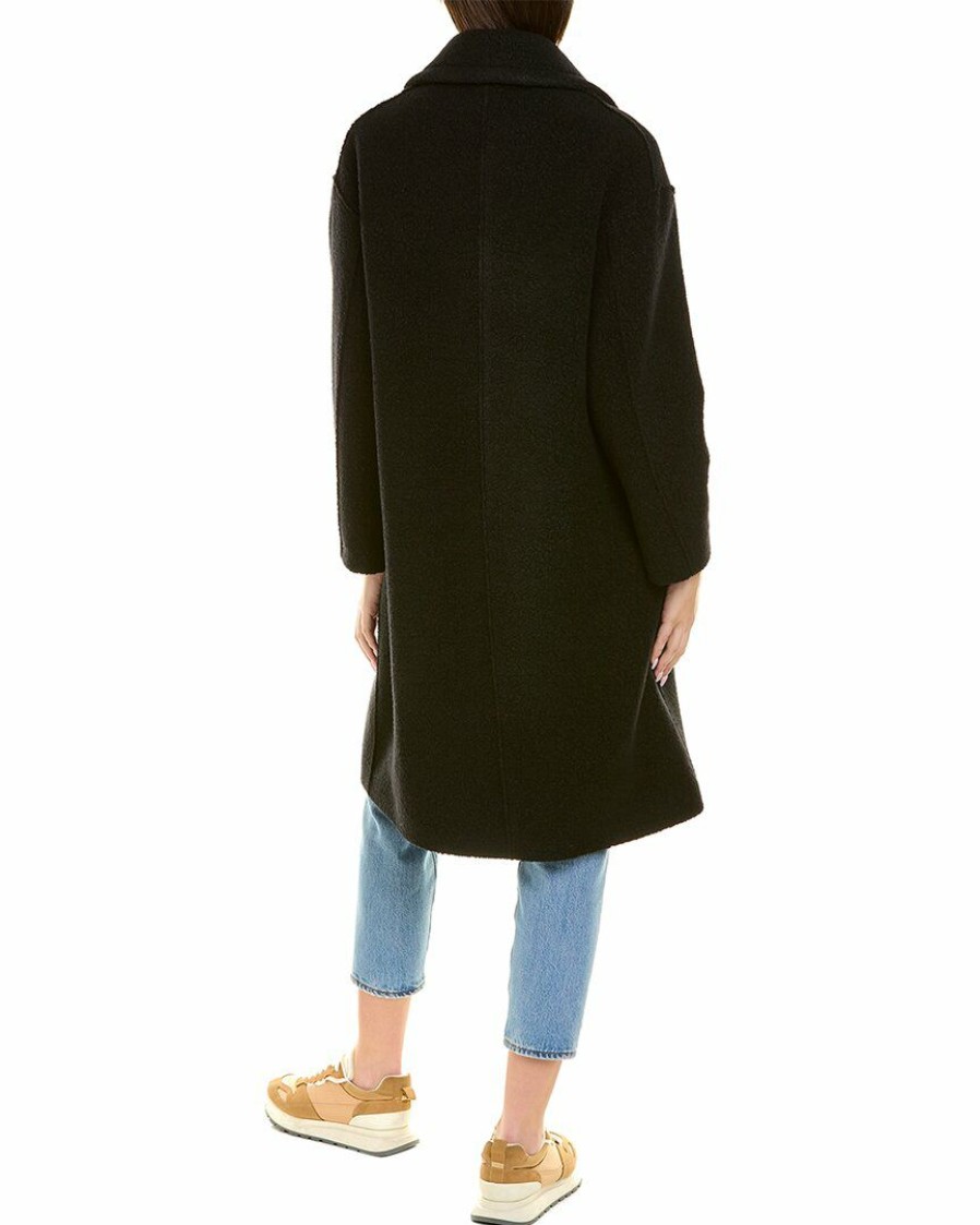 * | Women Cinzia Rocca Icons Teddy Wool-Blend Coat Black