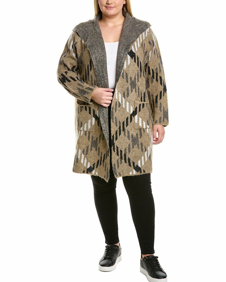 * | Women Joseph A. Plus Draped Open Cardigan Brown