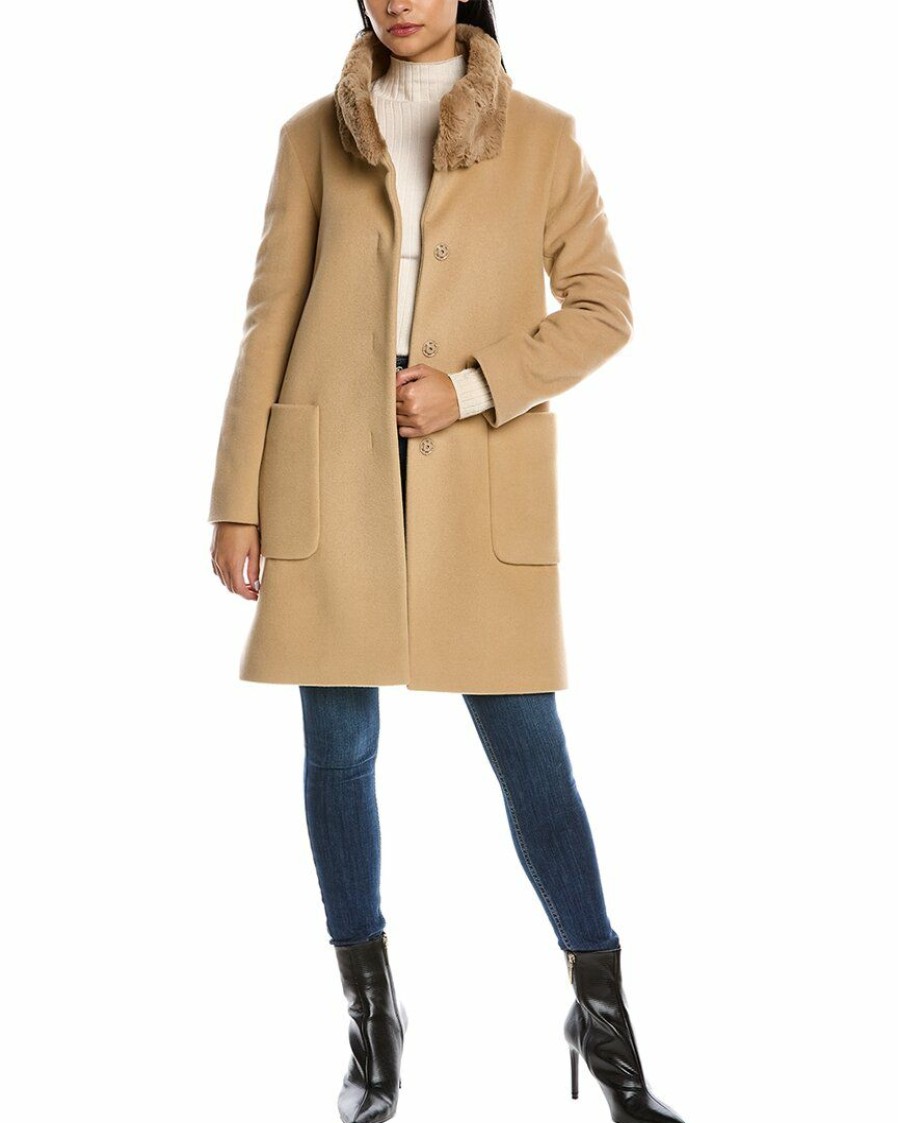 * | Women Cinzia Rocca Icons Wool & Cashmere-Blend Coat Beige