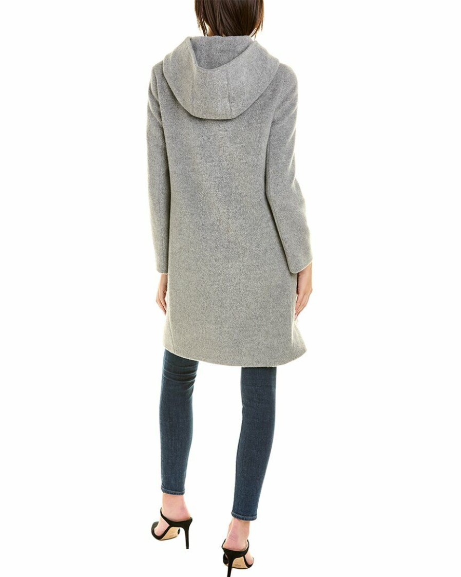 * | Women Cinzia Rocca Icons Hooded Wool & Alpaca-Blend Coat Grey