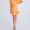 * | Karlie Women Poplin Wrap Ruffle Dress In Orange