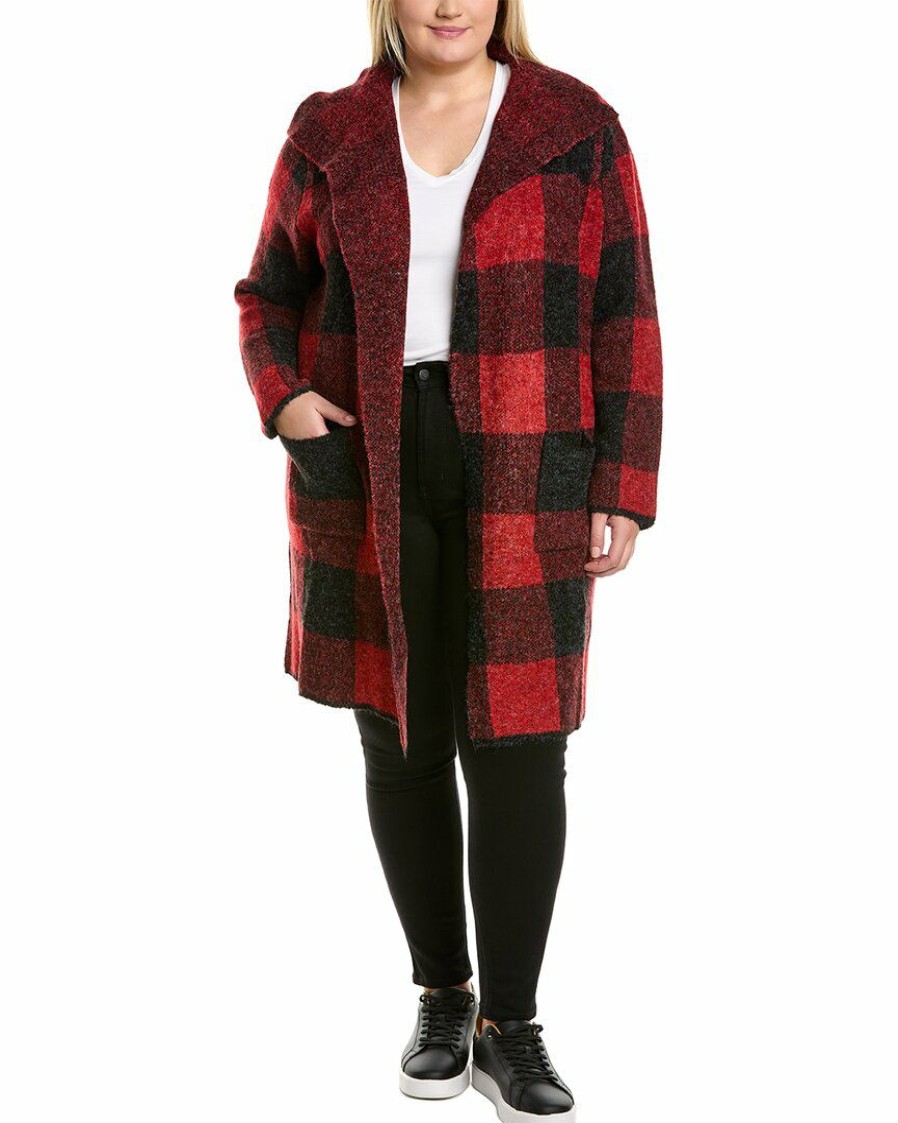 * | Women Joseph A. Plus Draped Open Cardigan Red