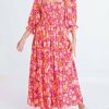 * | Karlie Women Floral Abstract Maxi Dress In Red