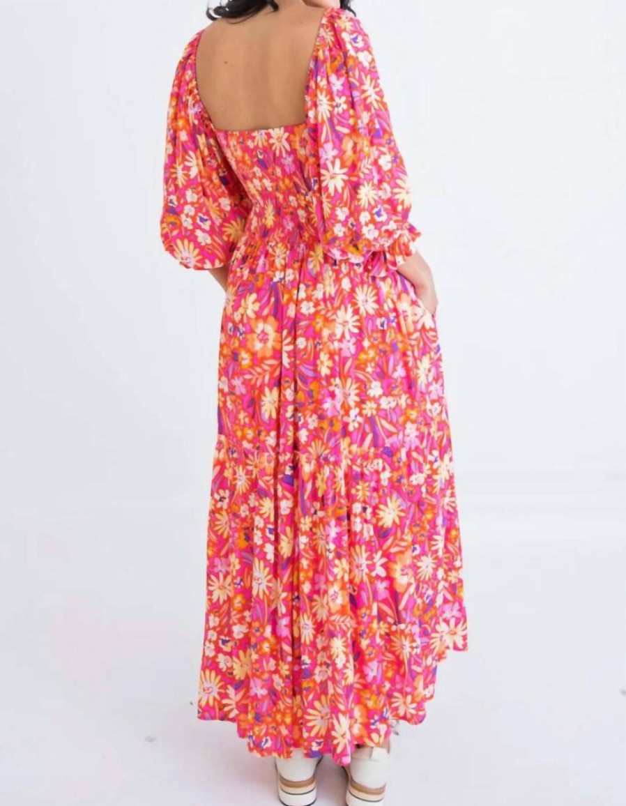 * | Karlie Women Floral Abstract Maxi Dress In Red