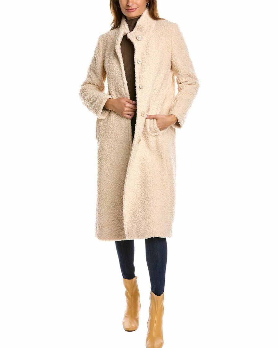 * | Women Cinzia Rocca Icons Wool-Blend Teddy Coat White