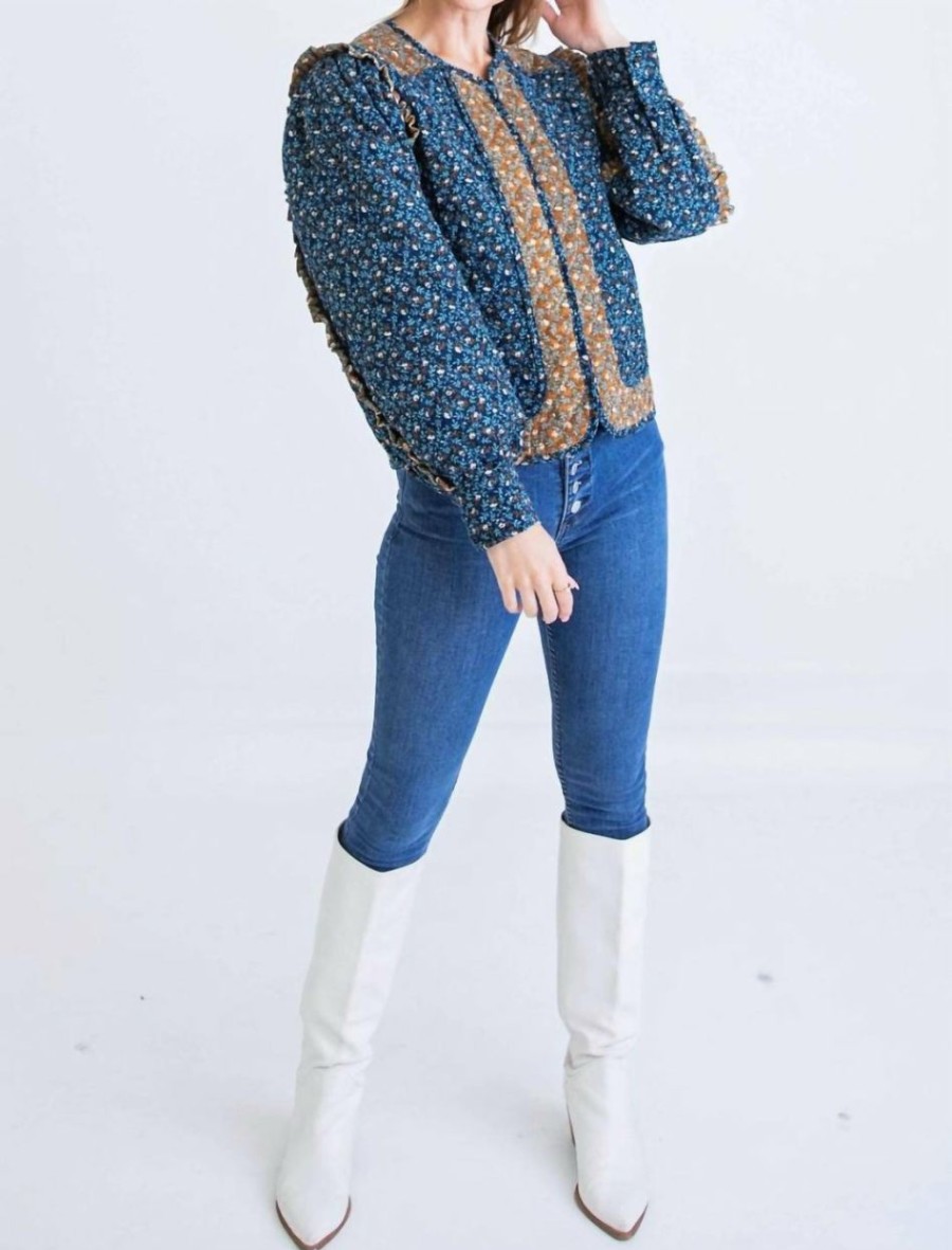 * | Karlie Women Floral Ditzy Jacket In Blue/Brown