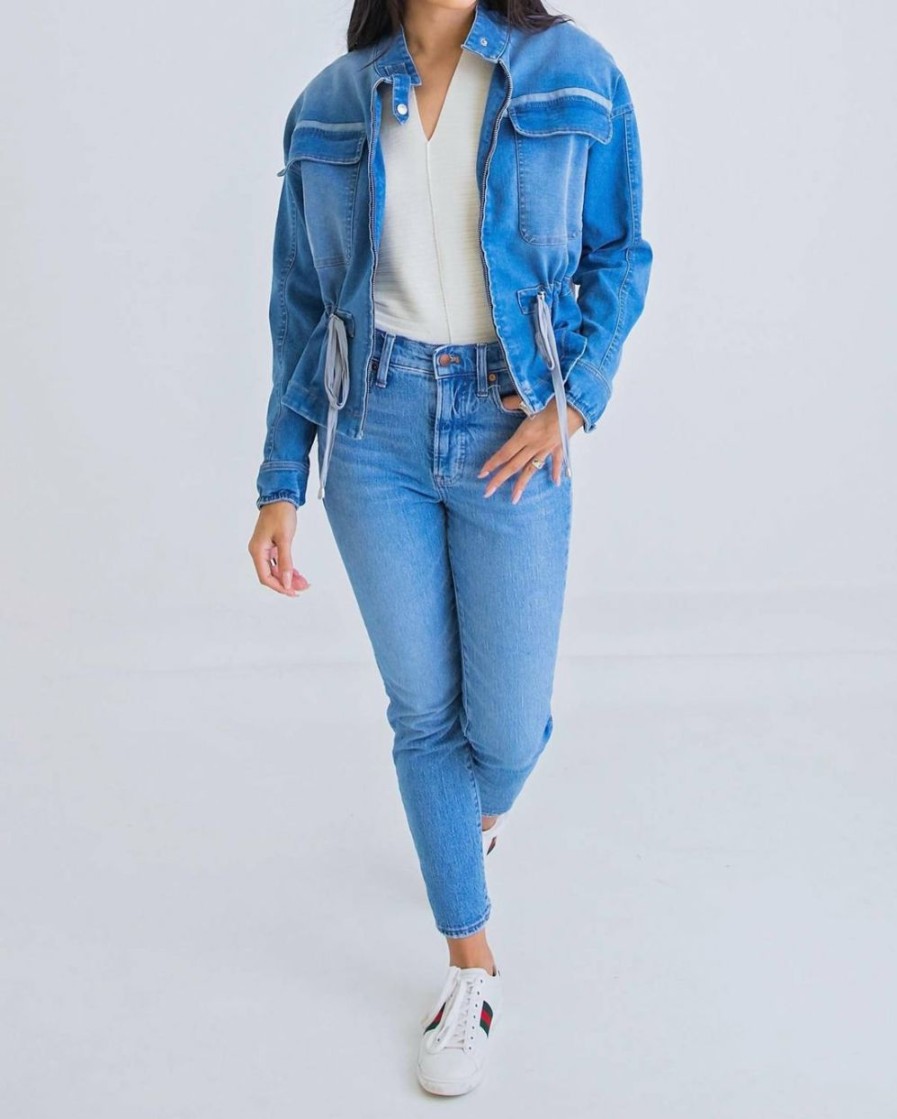 * | Karlie Women Denim Pocket Novelty Jacket In Blue