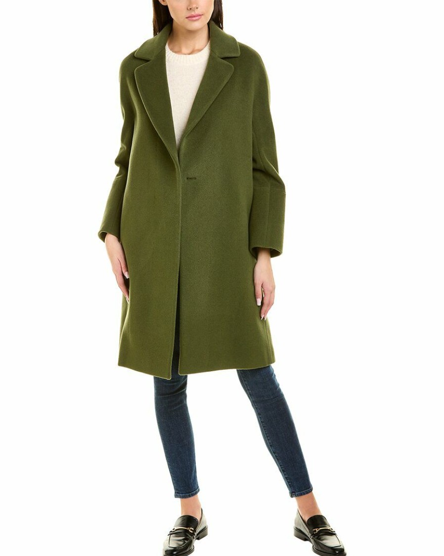 * | Women Cinzia Rocca Icons Wool & Cashmere-Blend Wrap Coat Green